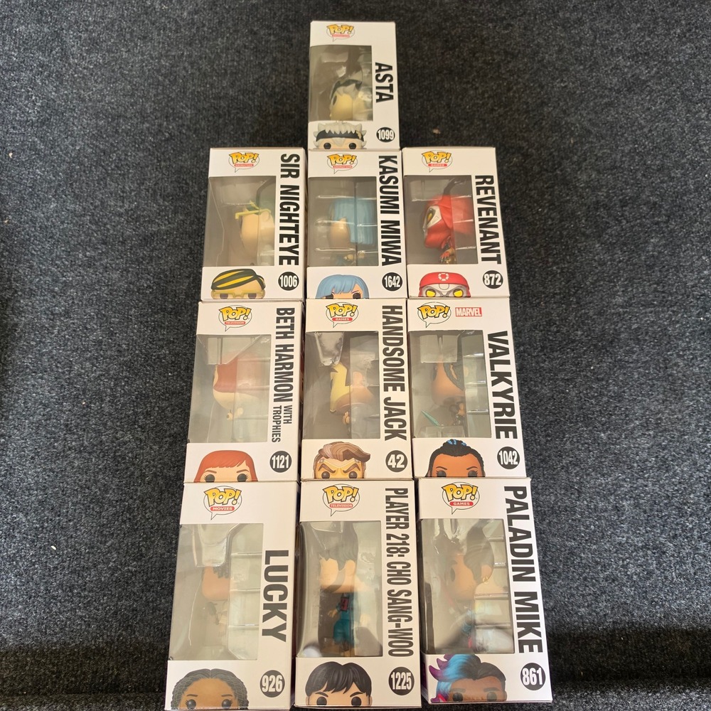 Funko Pop Lot of 10 Anime Games Movies Marvel Squid Game Borderlands Apex Asta